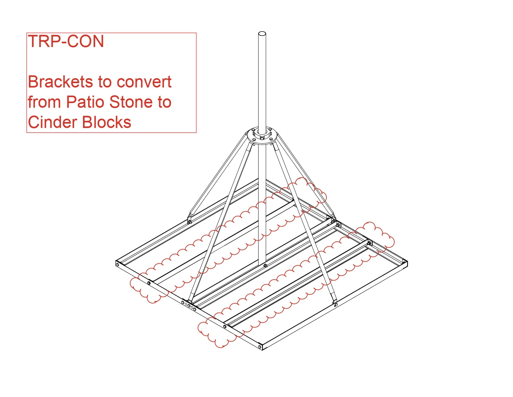TRP-CON brackets for cinder blocks