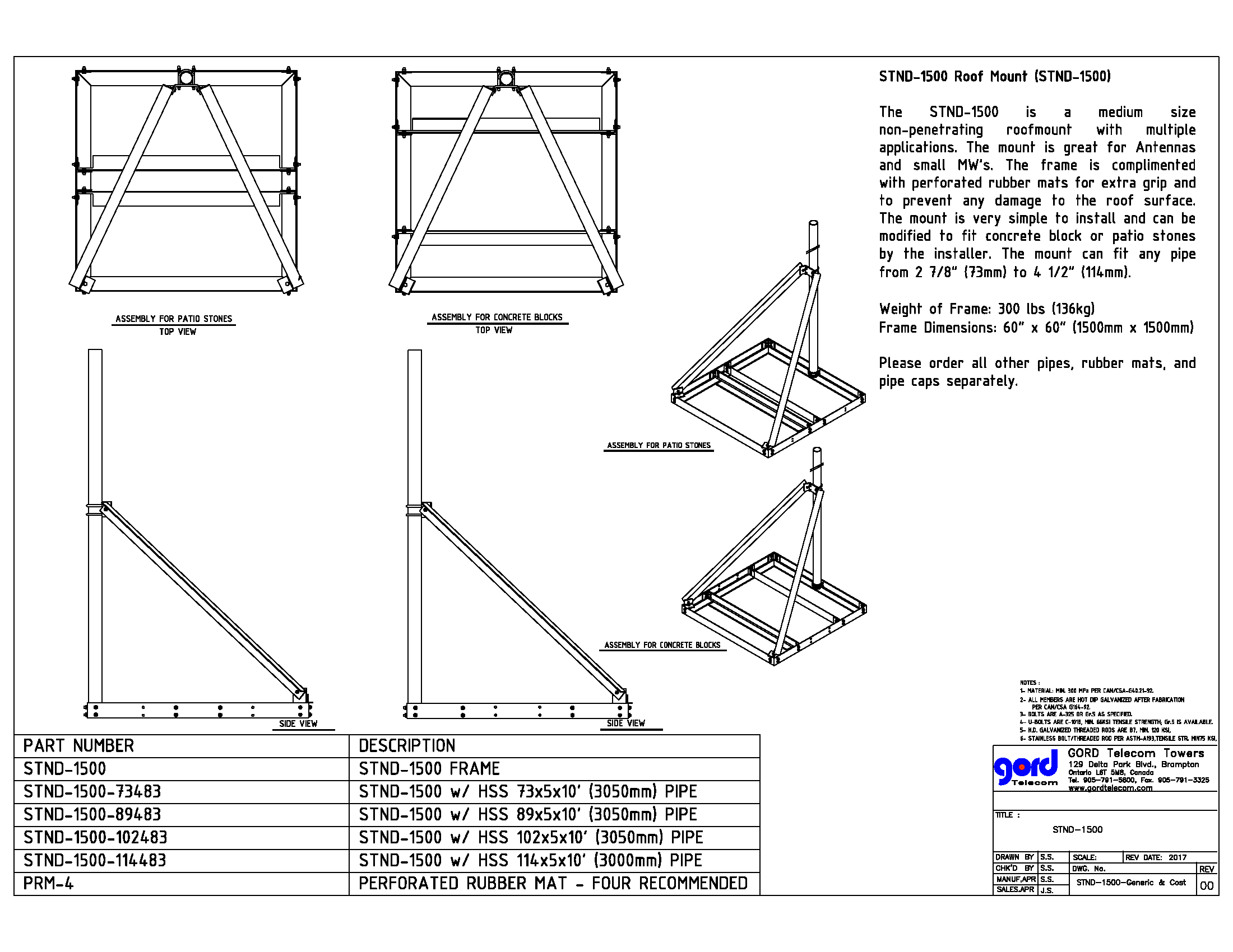 STND-1500 Catalog Page