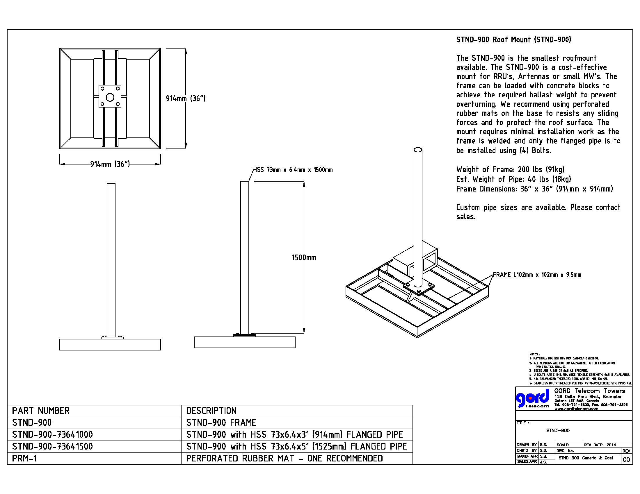 STND-900 Catalog Page