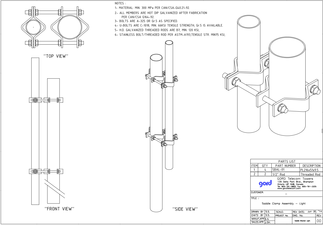 Saddle Bracket Assembly (SBA)