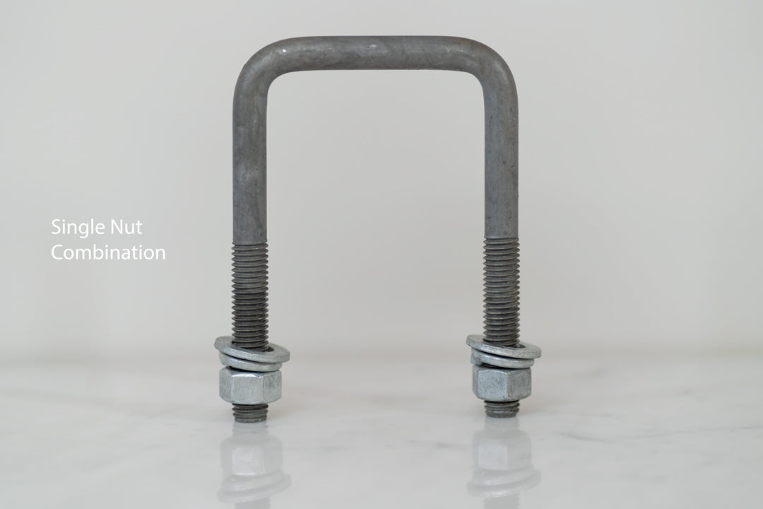 Square U-Bolt Single Nut Combination